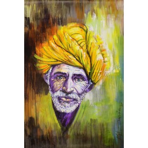 Hussain Chandio, 36 x 24 Inch, Acrylic on Canvas, Figurative Painting-AC-HC-210